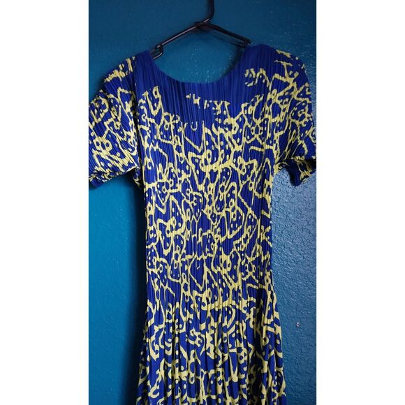 Lily and Taylor Elizeh Blue and Yellow Dress Womens Size 4 - Picture 3 of 9